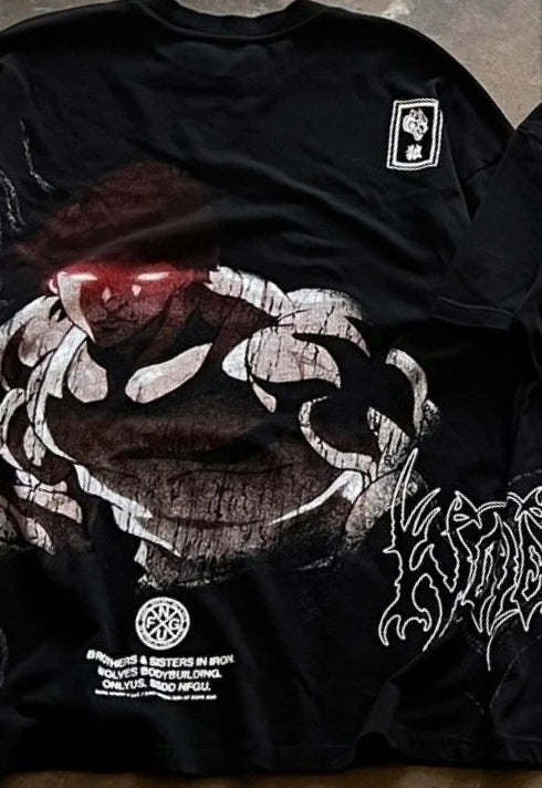 Japanese Anime T Shirt Y2K Clothes Mens Womens Hip Hop Cartoon Anime Character Retro Oversized Tshirt Cotton Short Sleeved Tops