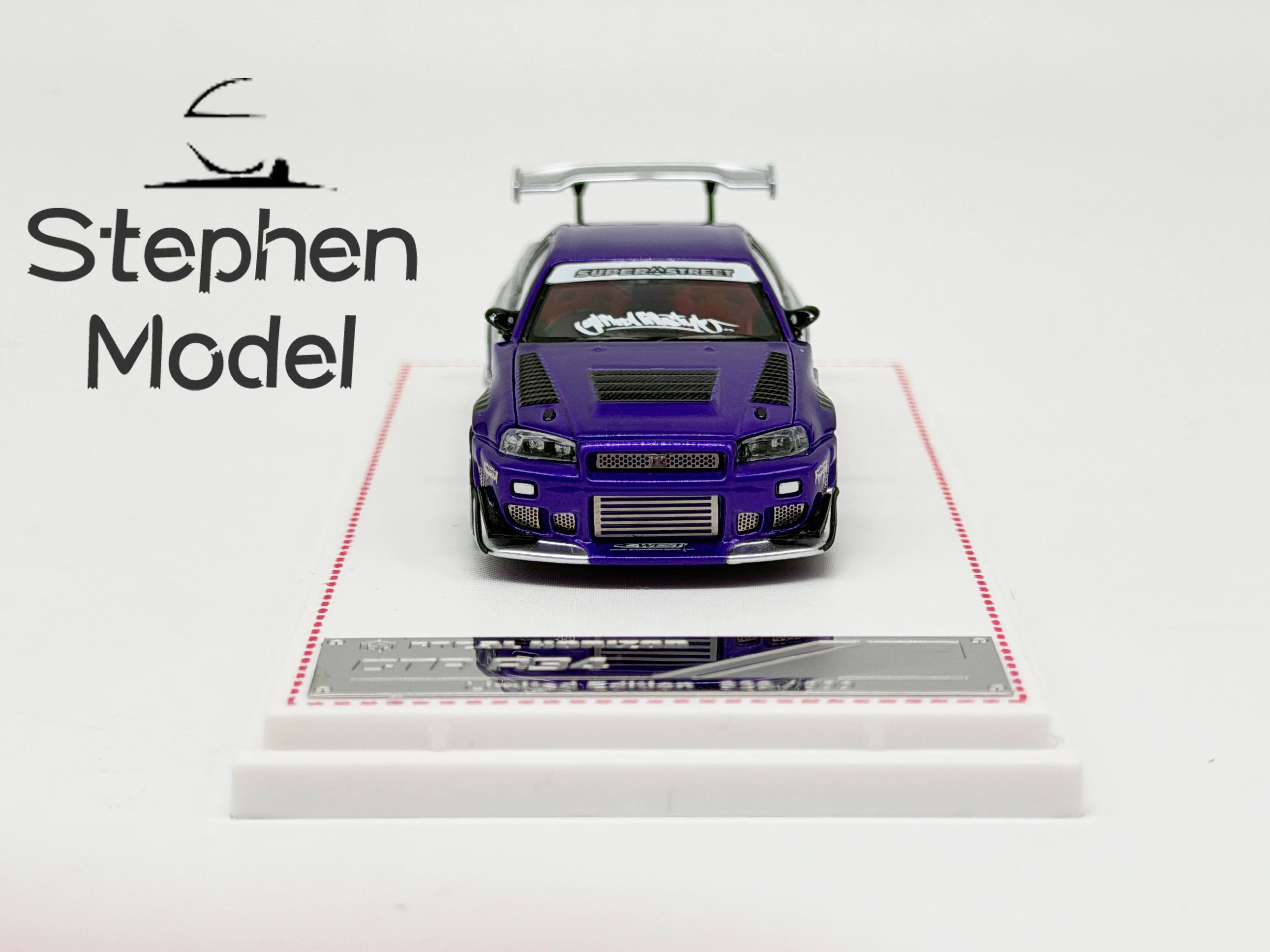 Focal Horizon FH 1:64 Skyline R34 Ryohe's Gifted Violet Storm Diecast Model Car