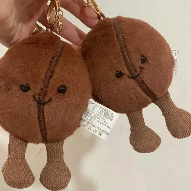 Jellycat 13cm Coffee Bean Plushies Cartoon Stuffed Smiling Coffee Bean Doll Cute Key Chain Soft Food Doll Xmas Gifts Girl