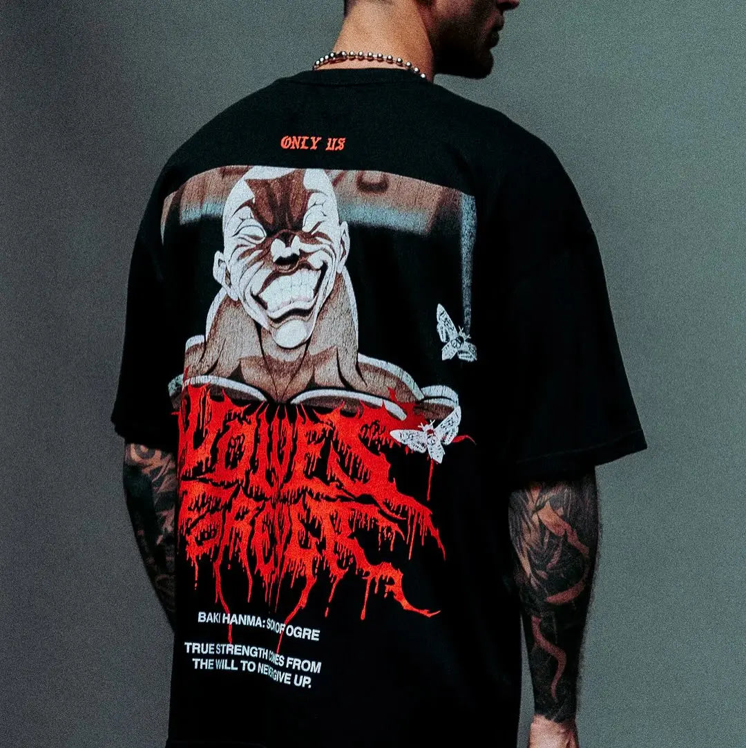 Japanese Anime T Shirt Y2K Clothes Mens Womens Hip Hop Cartoon Anime Character Retro Oversized Tshirt Cotton Short Sleeved Tops