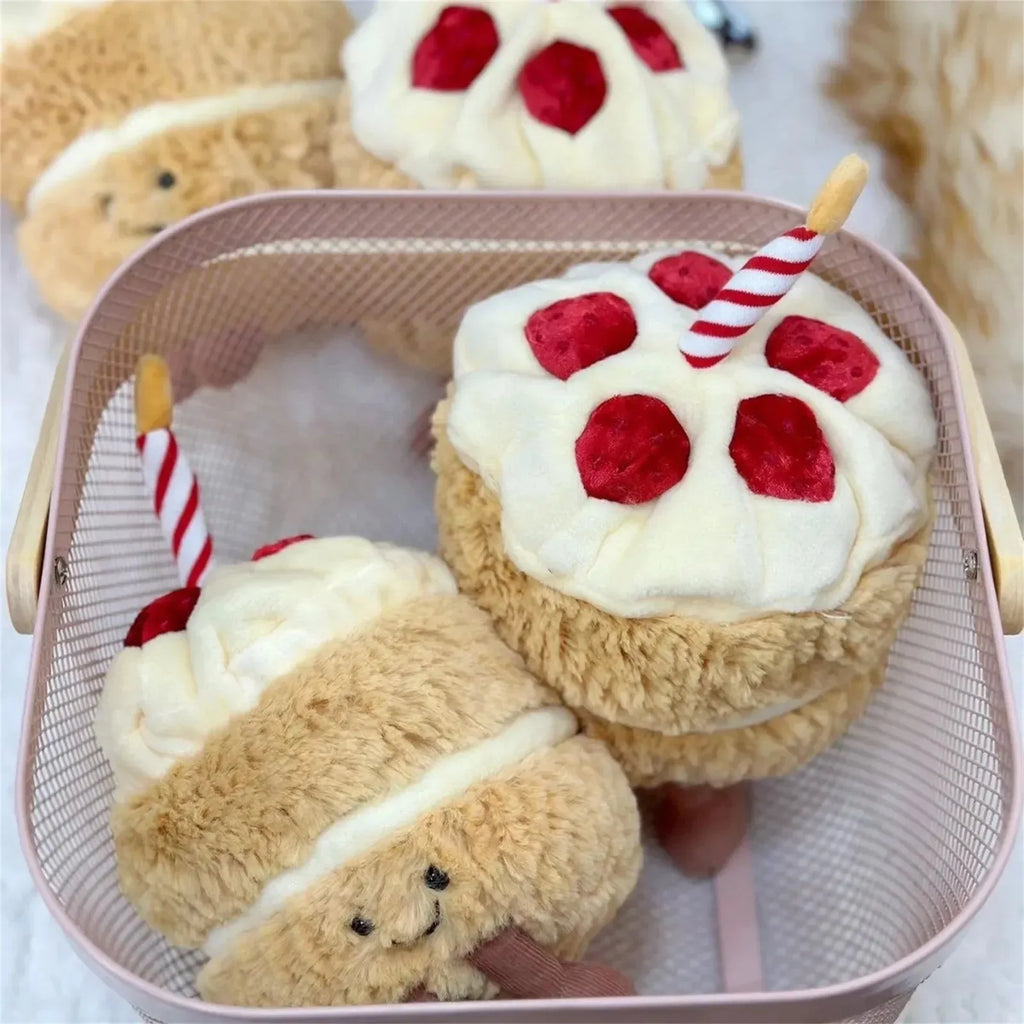 Jelly and Cat Shy Bunny Bonnie Brings Birthday Cake Doll Cute Soothing Companion Plush Doll Soothing Toy Holiday Gift