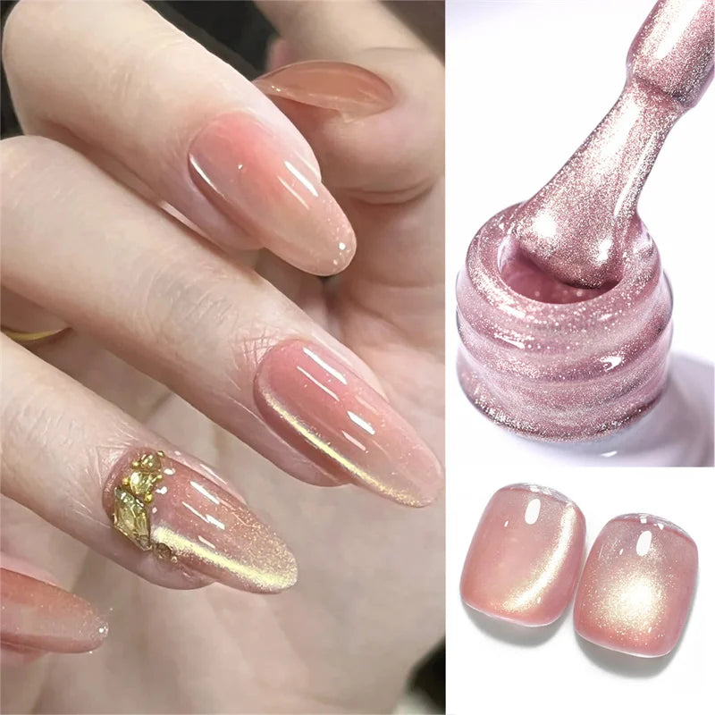 BORN PRETTY 10ml Dark Brown Red Glass Bead Cat Magnetic Gel Nail Polish Semi Permanent Soak Off UV LED Varnish Nail Art Salon