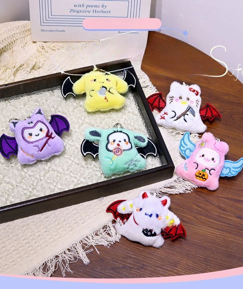 Miniso Halloween decorations Little Demon Sanrio Plush pendant Apiao style Kulomi bag hanging decoration