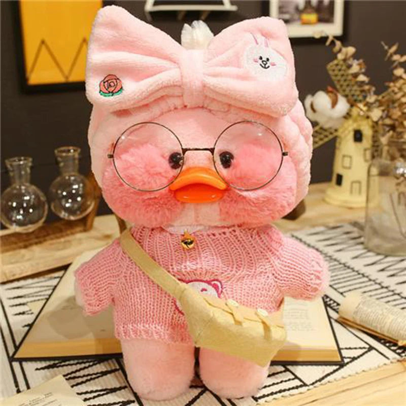 30cm Kawaii Lalafanfan Duck Plush Toy Cartoon Lalafanfan Duck Doll Soft Stuffed Animal Plushie Birthday Gifts For Girl Children