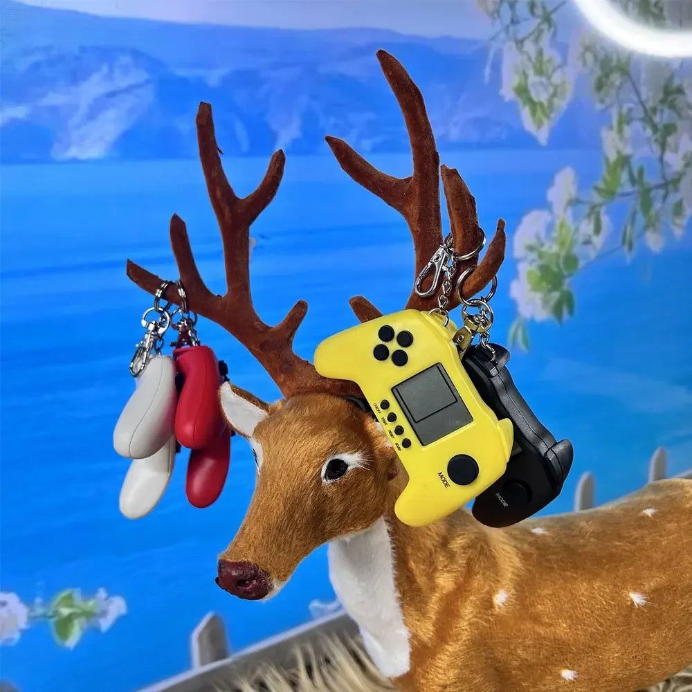 GAMINJA GC61 Mini Handheld Game Players Machine Pocket Game Console Built in Retro Games Use for Key Chain Ring Holder