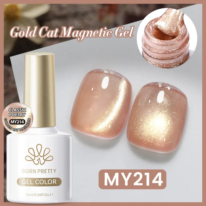 BORN PRETTY 10ml Auroras Glitter Cat Magnetic Gel Nail Polish Jelly Glass Bead Semi Permanent Soak Off UV LED Varnish Manicure