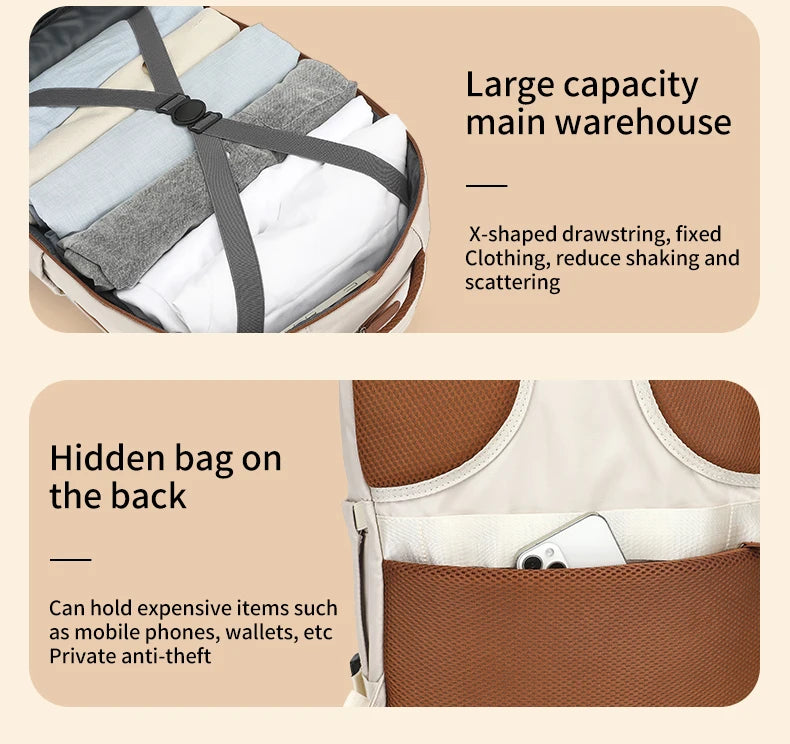 Travel Backpack 40x20x30 Cabin Plane Waterproof Expandable Weekender Laptop With USB Port Ryanair Carry-On Women Men Backpack