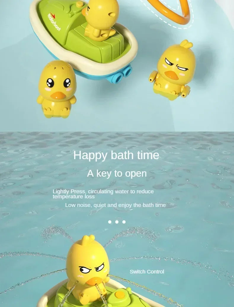 Cute Duck Electric Water Spray Bathroom Bathing Toys Baby Bath Toys Kids Bath And Shower Bathtubs Interactive Boy Girl Gifts Hot
