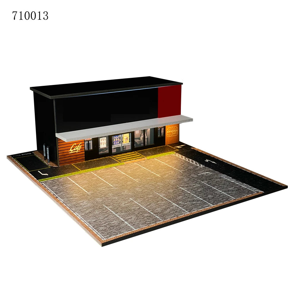 GFans NEW 1:64 Scale Diorama Car Garage Model Parking Lot for Display Gifts Scene Collection Display Car Assembly Scenes Toy