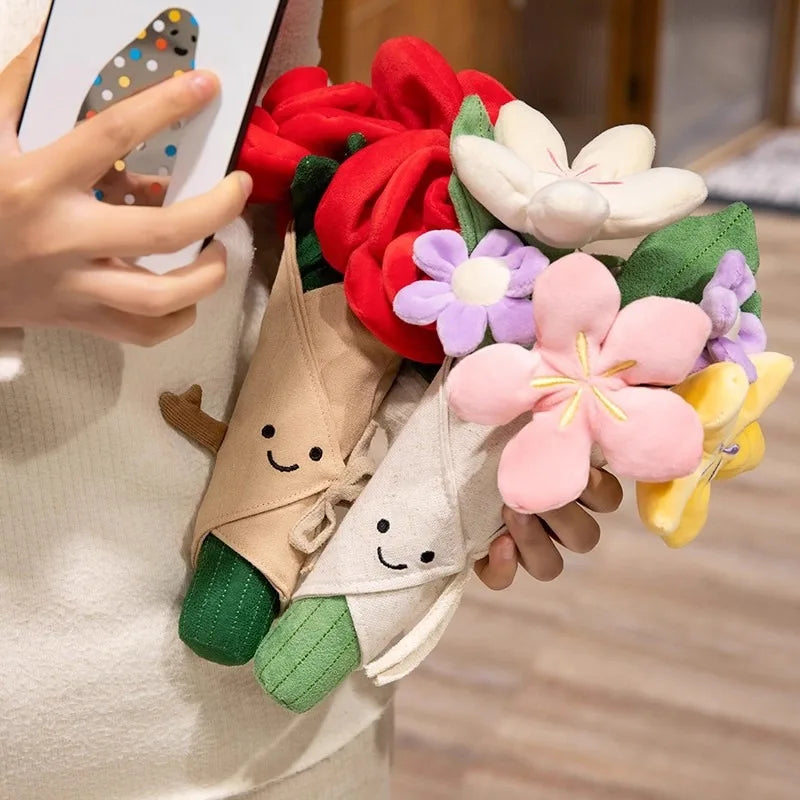 Jelly and Cat Rose Bouquet Hand Bouquet Engagement Wedding Birthday Valentine's Day Gift Plush Toy Cartoon Cute Gift Doll