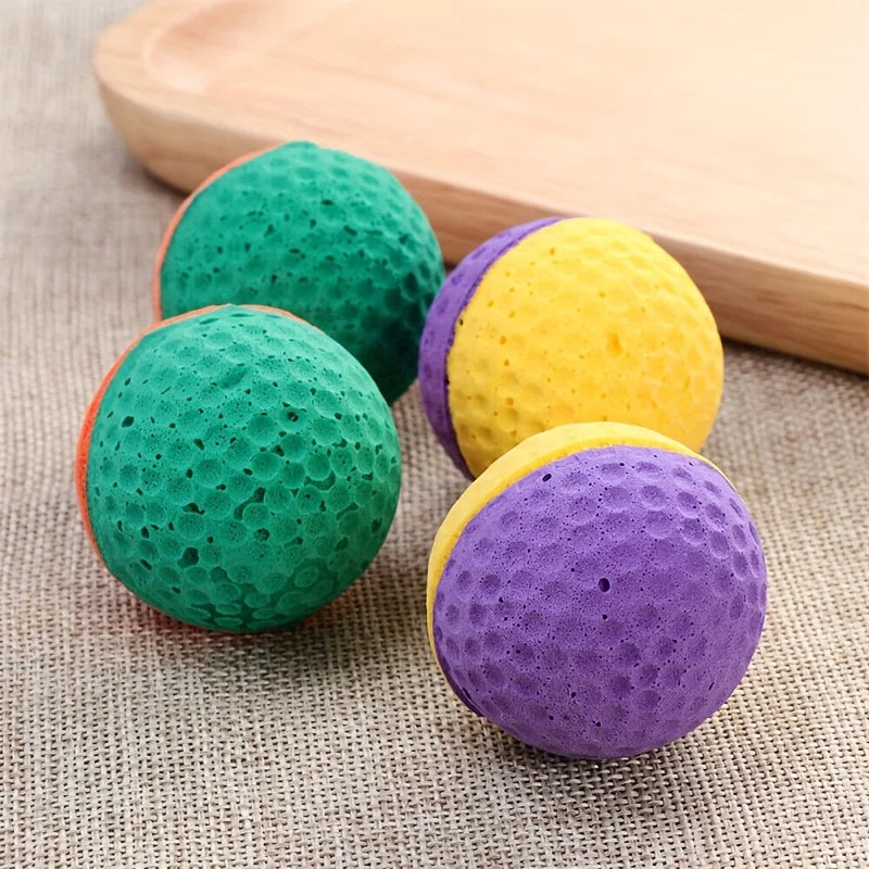 Cat Foam Ball Toys Pet Interactive Chase Sponge Balls for Pets Soft Bouncy Quiet Durable Bite Resistant Easy Clean Rubber Balls
