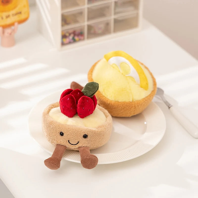 Dessert Cake Series Puffs Sweet Bread StrawBerry Lemon  Cake Plush Toys Pillow Baby Cute Comfort Doll Home Decor for Kids Gifts