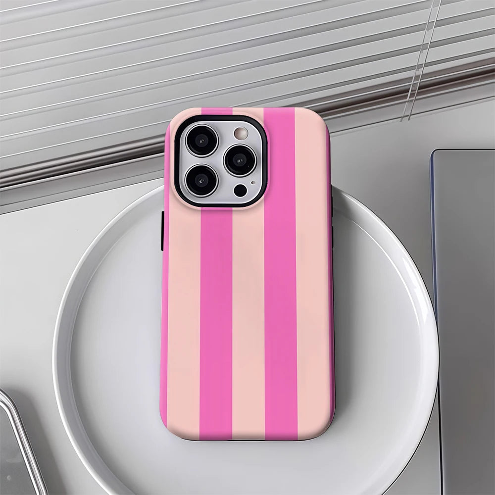 Pink Stripes IPhone17 Must-Haves Phone Case for IPhone 17 16 15 14 13 12 132 Pro Max Plus Double-layer Back Cover