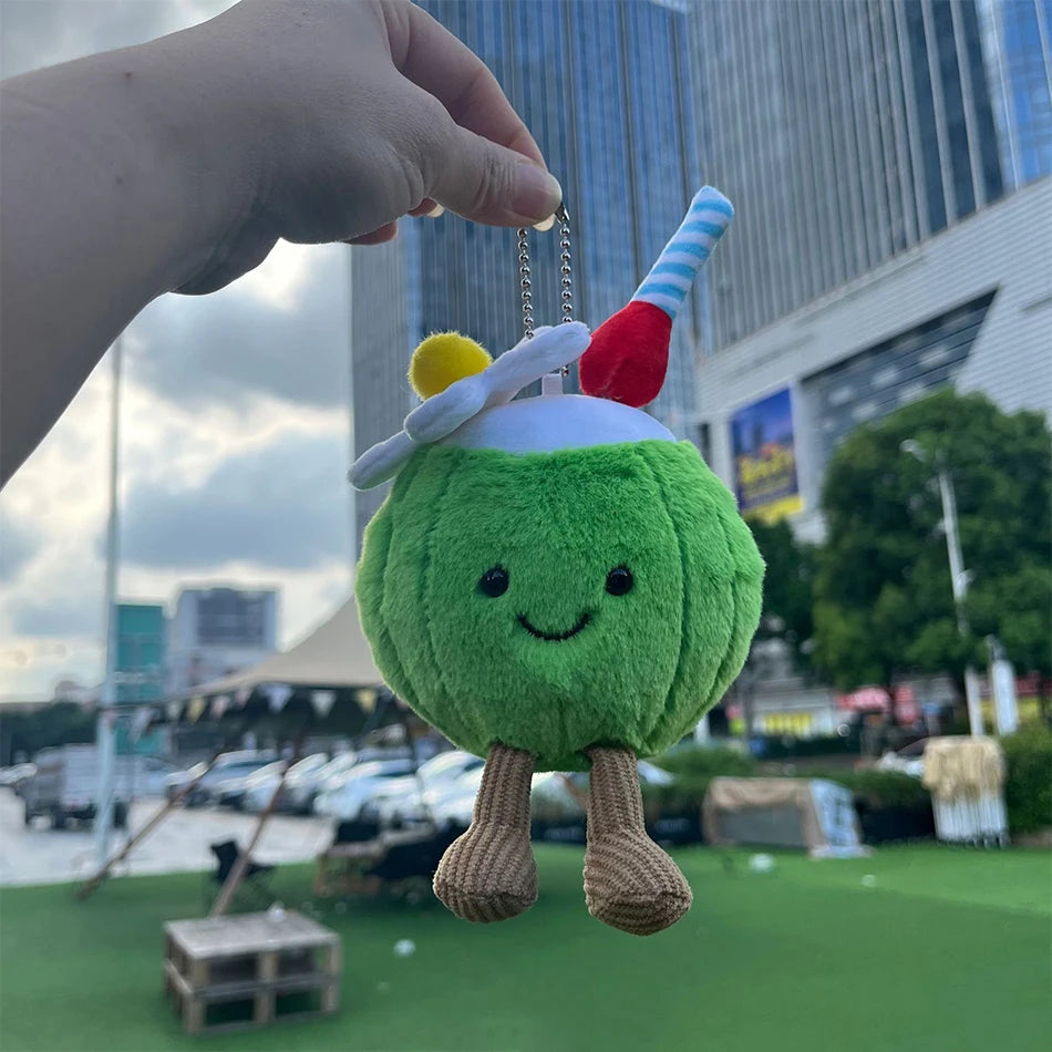 2025 Peach Pear Cherry Plush Doll Smiling Face Fruit Series Home Bedroom Decoration Pet Interactive Toy Birthday Gift