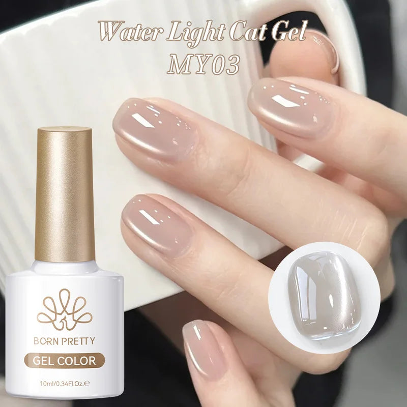 BORN PRETTY 10ml Auroras Glitter Cat Magnetic Gel Nail Polish Jelly Glass Bead Semi Permanent Soak Off UV LED Varnish Manicure