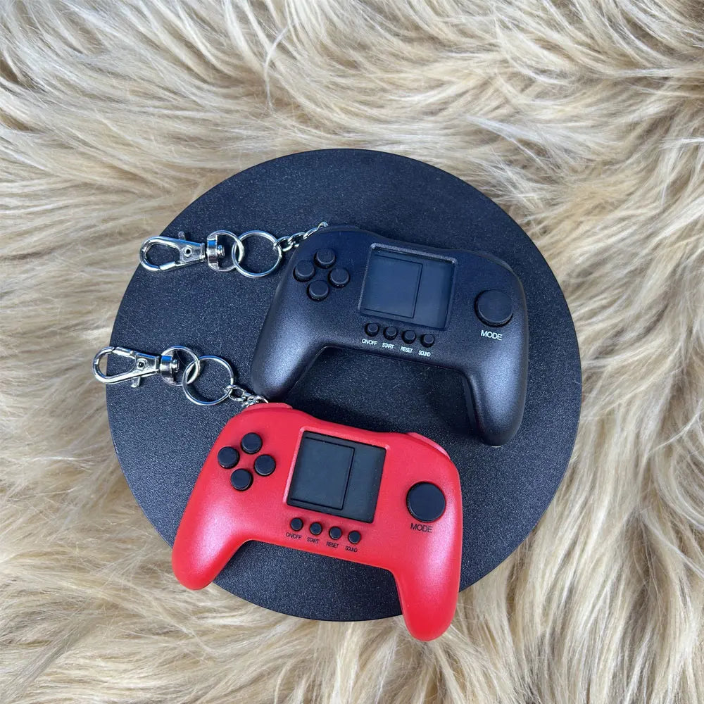 GAMINJA GC61 Mini Handheld Game Players Machine Pocket Game Console Built in Retro Games Use for Key Chain Ring Holder