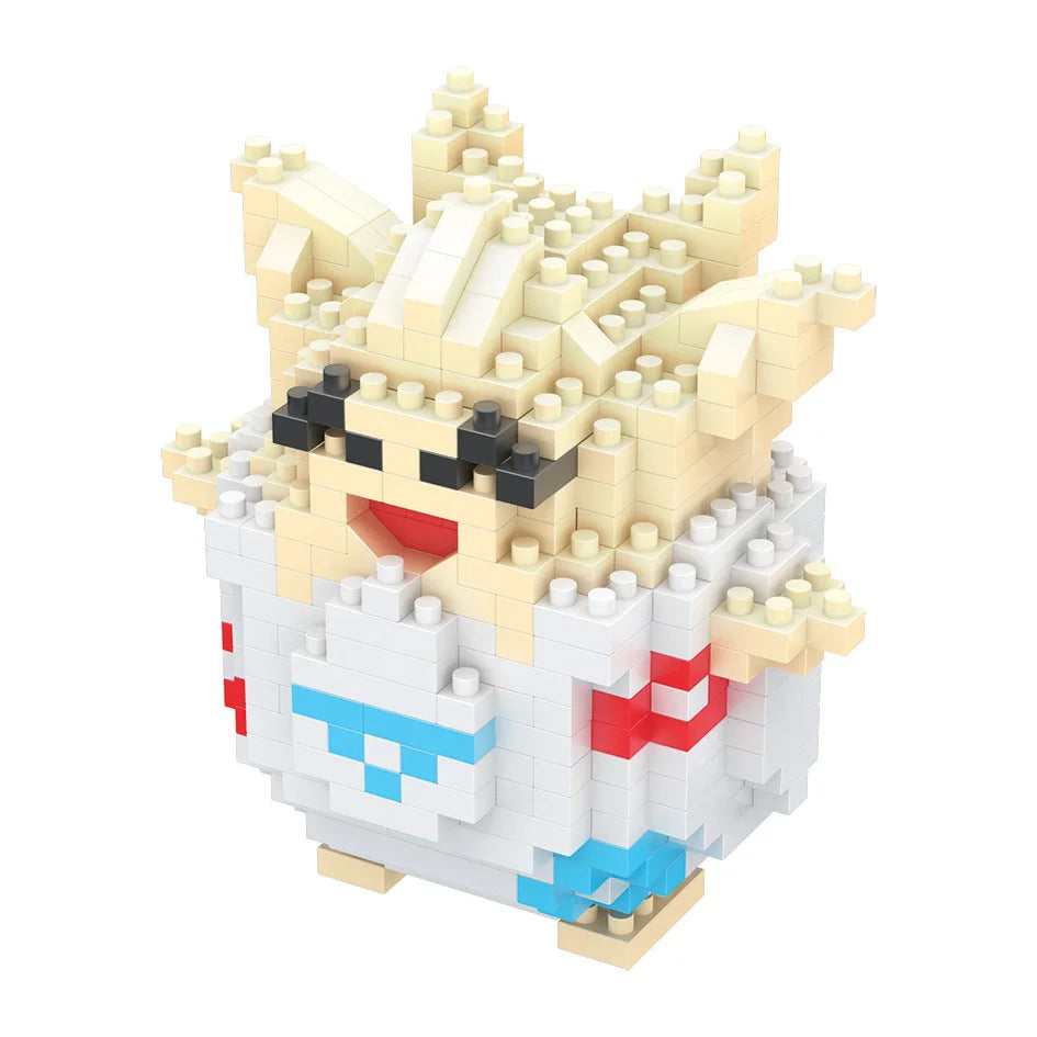 DIY Pokemon Blocks Small Cartoon Mini Building Block Pikachu Charizard Eevee Mewtwo Anime Assemble Action Model Dolls Toys
