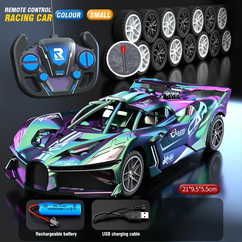 4WD RC Sports Car High Speed Remote Control Mini Scale Model Vehicle Electric Drift Racing Car Toys for Boys Kids Back to School