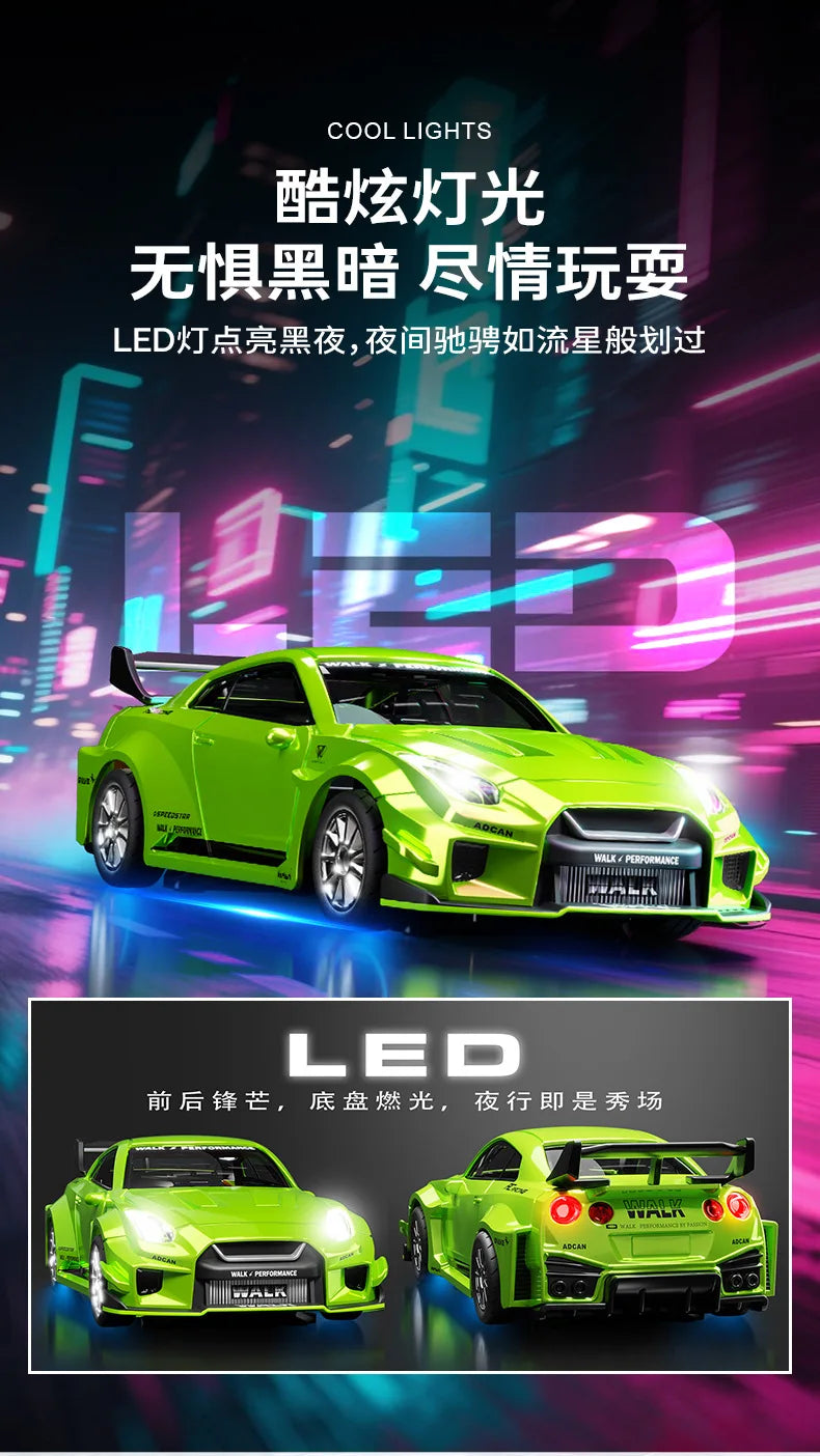 Macro Star D43 Full Proportion Remote Control Drift Car 1:43 Scale Alloy Gyro Four-Wheel Drive Flat Run Luminous Toy Model