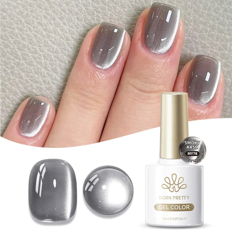 BORN PRETTY 10ml Dark Brown Red Glass Bead Cat Magnetic Gel Nail Polish Semi Permanent Soak Off UV LED Varnish Nail Art Salon