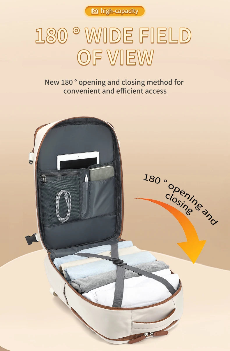 Travel Backpack 40x20x30 Cabin Plane Waterproof Expandable Weekender Laptop With USB Port Ryanair Carry-On Women Men Backpack