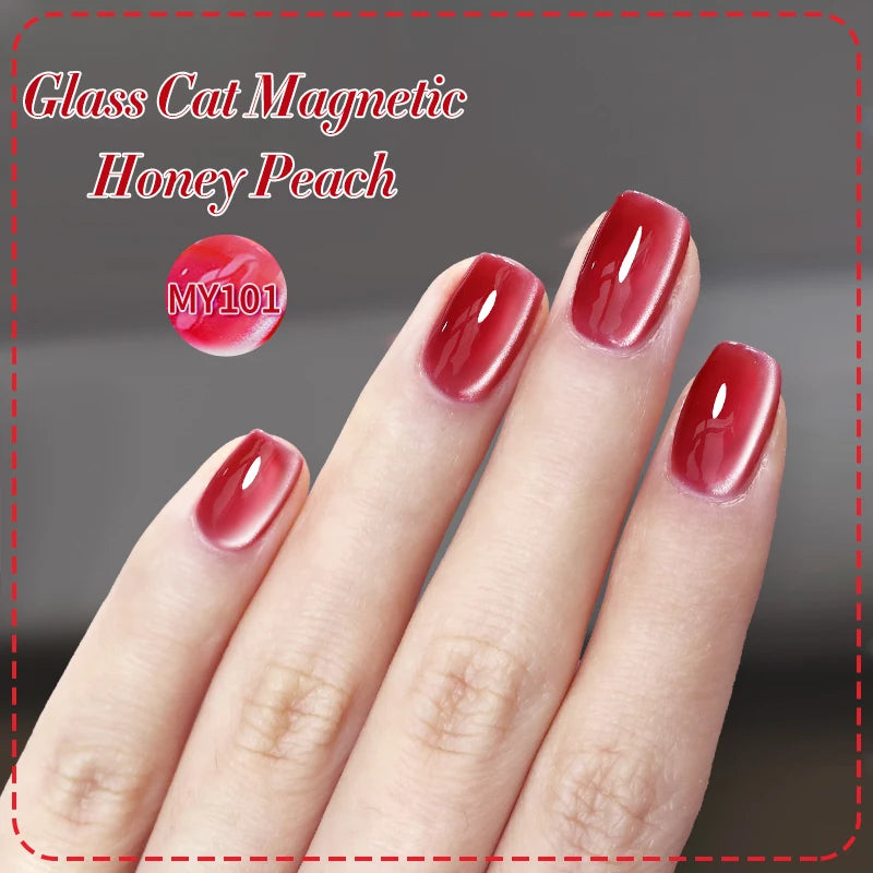 BORN PRETTY 10ml Dark Brown Red Glass Bead Cat Magnetic Gel Nail Polish Semi Permanent Soak Off UV LED Varnish Nail Art Salon