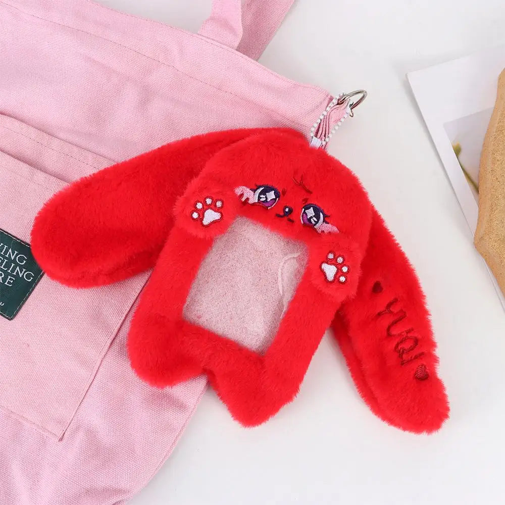 Cartoon Cute Plush Photocard Case Cartoon Bag Keychain Fox Photocard Case Student Card Holder Idol Photos Protective Cover