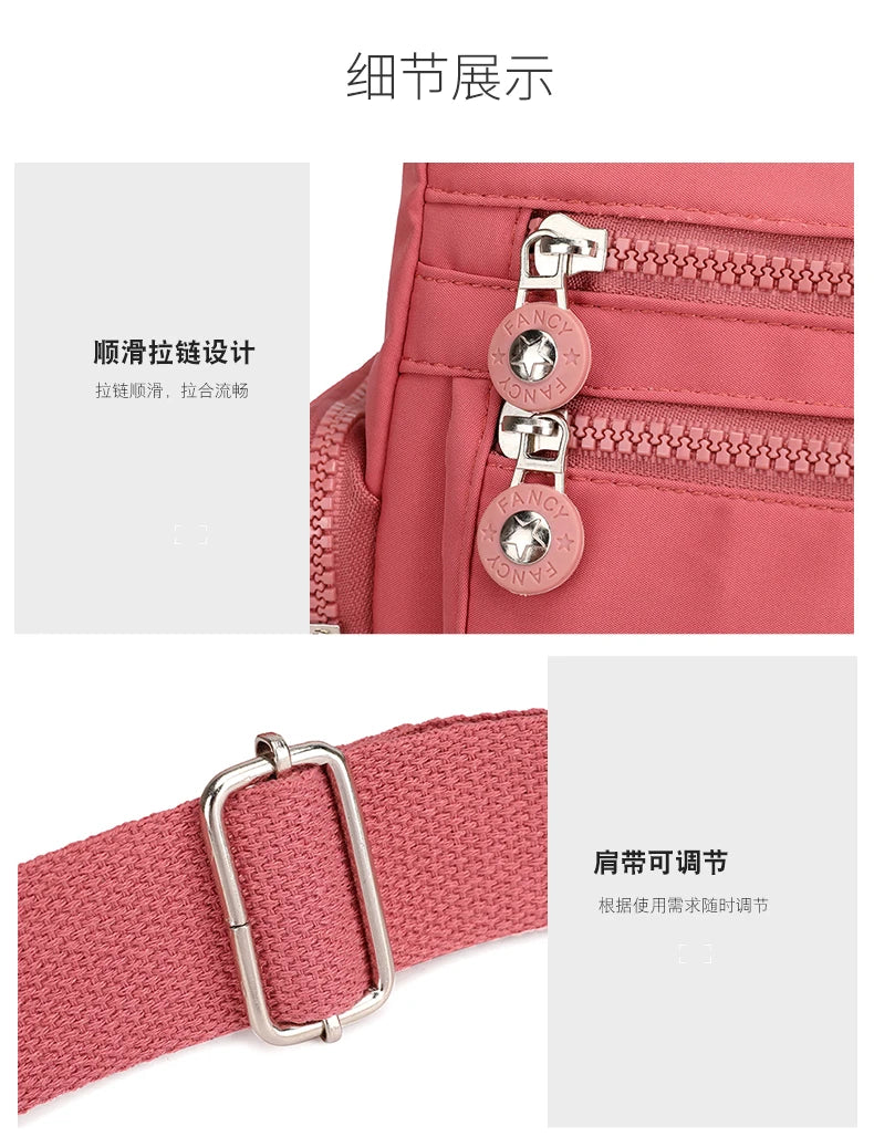 Women Shoulder Bag Handbag Nylon Waterproof  CrossBody Bag Ladies Messenger Bag