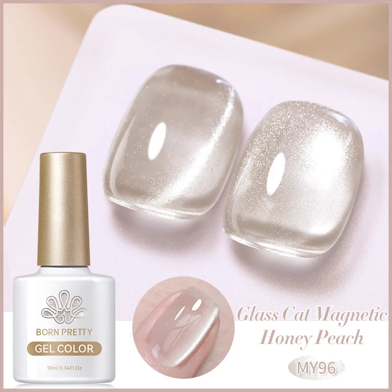 BORN PRETTY 10ml Auroras Glitter Cat Magnetic Gel Nail Polish Jelly Glass Bead Semi Permanent Soak Off UV LED Varnish Manicure
