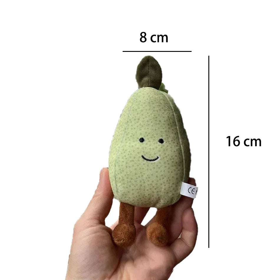 2025 Peach Pear Cherry Plush Doll Smiling Face Fruit Series Home Bedroom Decoration Pet Interactive Toy Birthday Gift