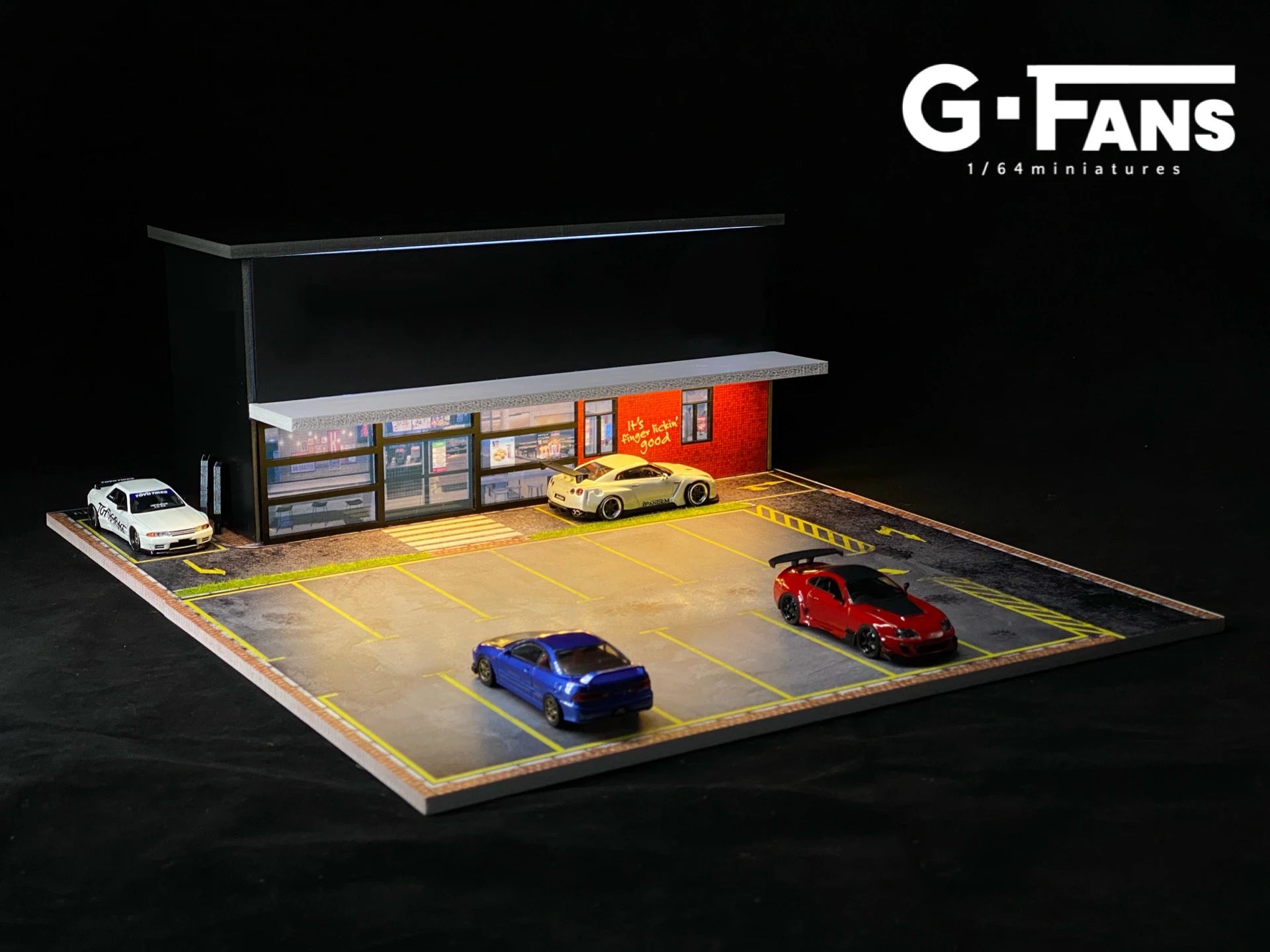 GFans NEW 1:64 Scale Diorama Car Garage Model Parking Lot for Display Gifts Scene Collection Display Car Assembly Scenes Toy