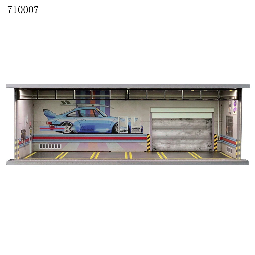 GFans NEW 1:64 Scale Diorama Car Garage Model Parking Lot for Display Gifts Scene Collection Display Car Assembly Scenes Toy