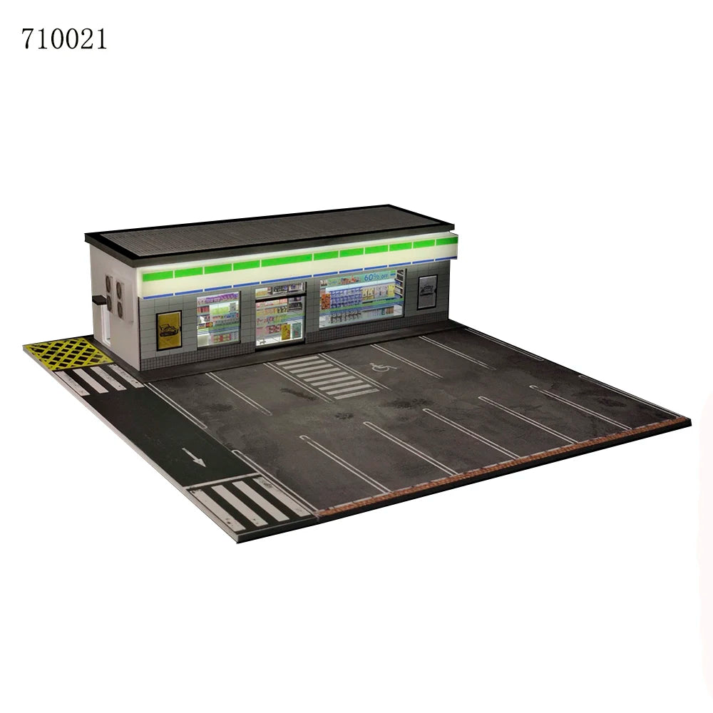 GFans NEW 1:64 Scale Diorama Car Garage Model Parking Lot for Display Gifts Scene Collection Display Car Assembly Scenes Toy