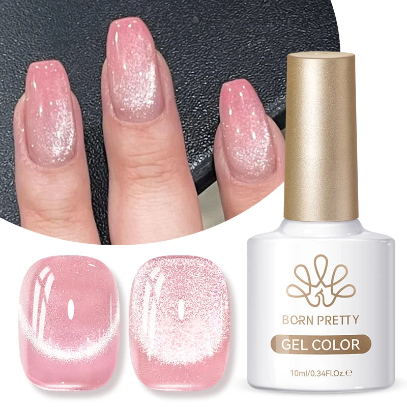 BORN PRETTY 10ml Dark Brown Red Glass Bead Cat Magnetic Gel Nail Polish Semi Permanent Soak Off UV LED Varnish Nail Art Salon