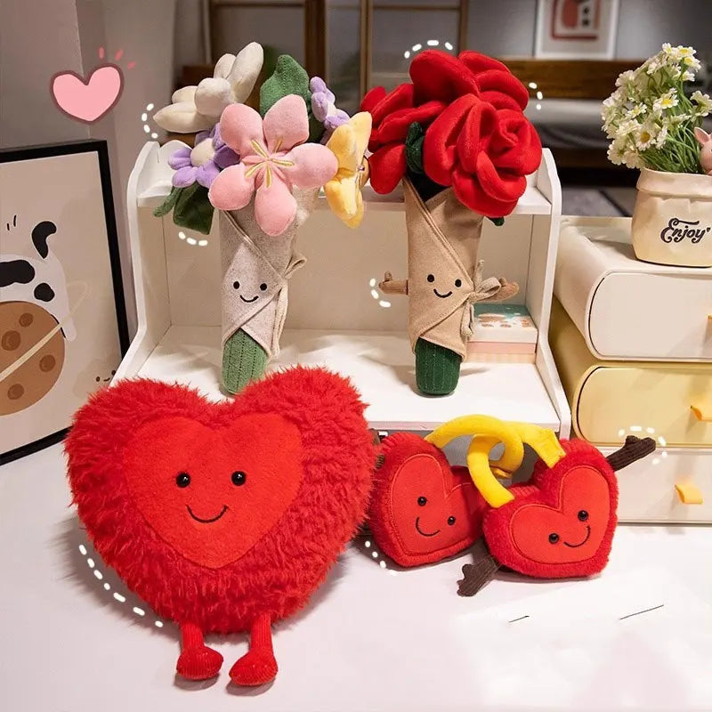 Jelly and Cat Rose Bouquet Hand Bouquet Engagement Wedding Birthday Valentine's Day Gift Plush Toy Cartoon Cute Gift Doll