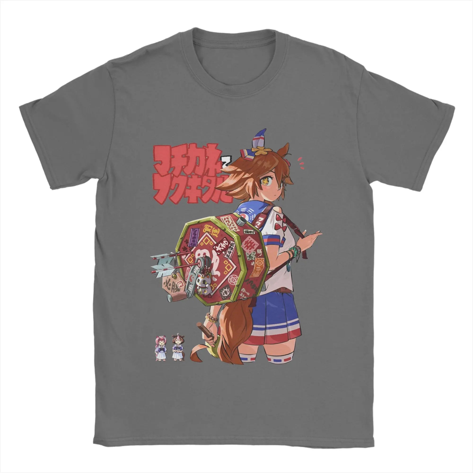 Beach Uma Musume Pretty Derby  Amine Novelty T-Shirts  Pure Cotton Tshirt for Mens Aesthetic Printed Short Sleeve Tees