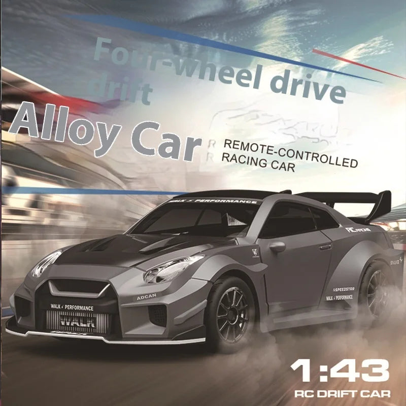 Macro Star D43 Full Proportion Remote Control Drift Car 1:43 Scale Alloy Gyro Four-Wheel Drive Flat Run Luminous Toy Model