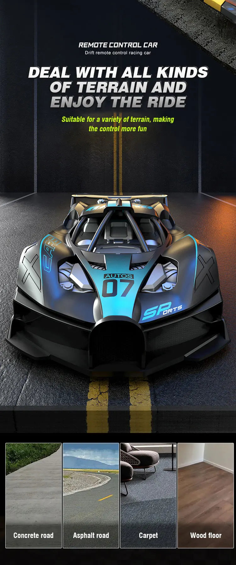 4WD RC Sports Car High Speed Remote Control Mini Scale Model Vehicle Electric Drift Racing Car Toys for Boys Kids Back to School