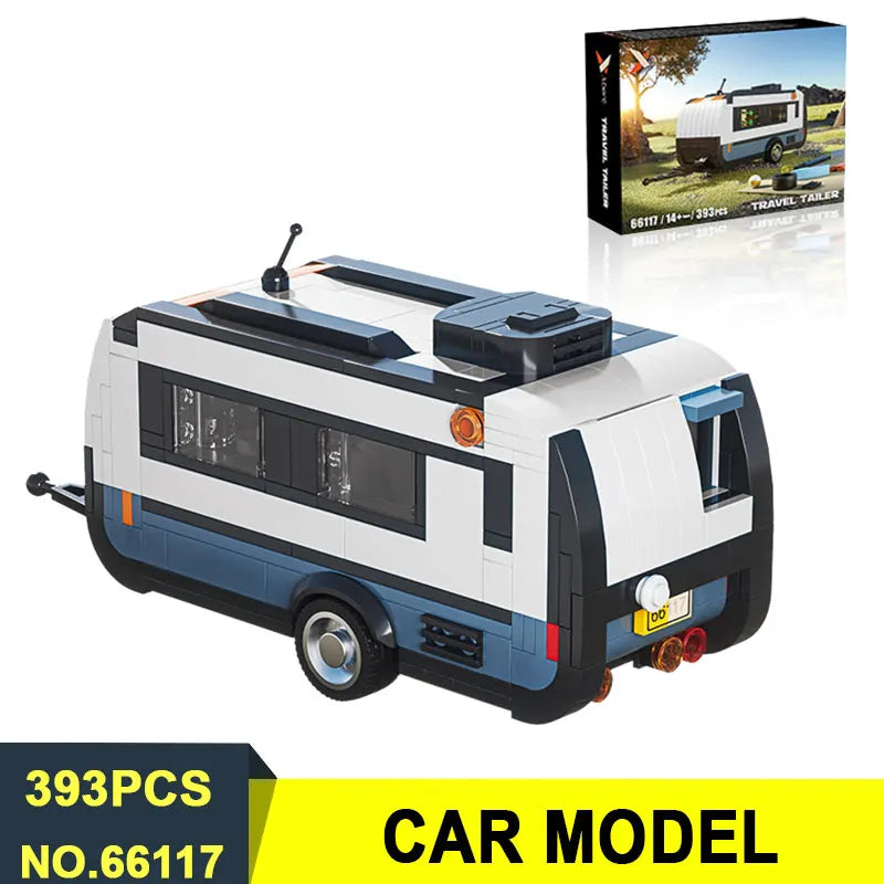 66117 Travel Trailer Model 393pcs Building Block Set SUV Series MOC Bricks Desktop Decoration Kids Toys Gift
