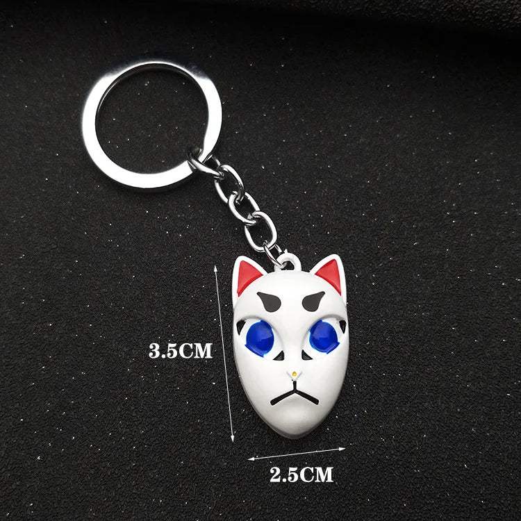 demon slayer pendants key chaintanjiro zodiac rabbit mask y2k accessories cartoon anime metal pendant men cosplay halloween gift
