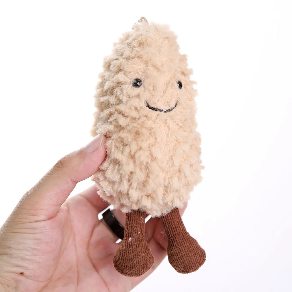 Ins Food Play Plush Doll Keychain Pendant Cute Popcorn Coffee Peanuts Sandwiches Plush Doll Bag Decoration Pendant Couple Gift