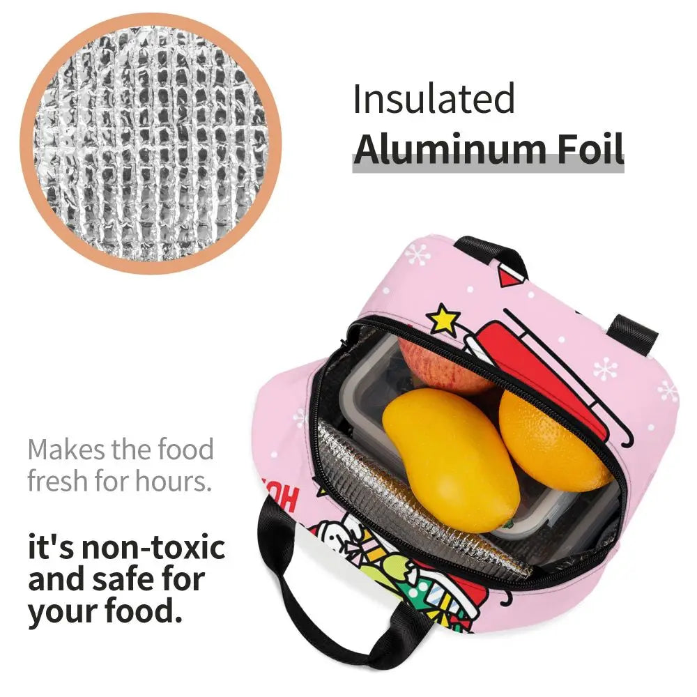 Custom Keroppi Big-eyed Frog Insulated Lunch Tote Bag for Women Portable Thermal Cooler Bento Box School