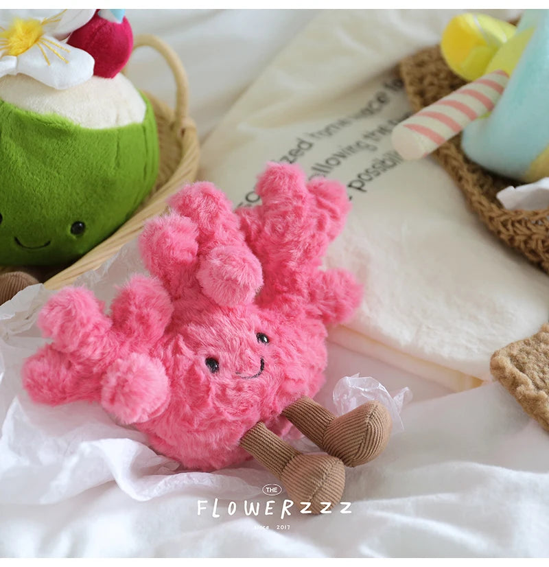 JELLYCAT Lemonade Coconut Plushies Very Soft Palm Tree Red Coral Plush Toy Cartoon Doll Home Decor Xmas Gifts Girl