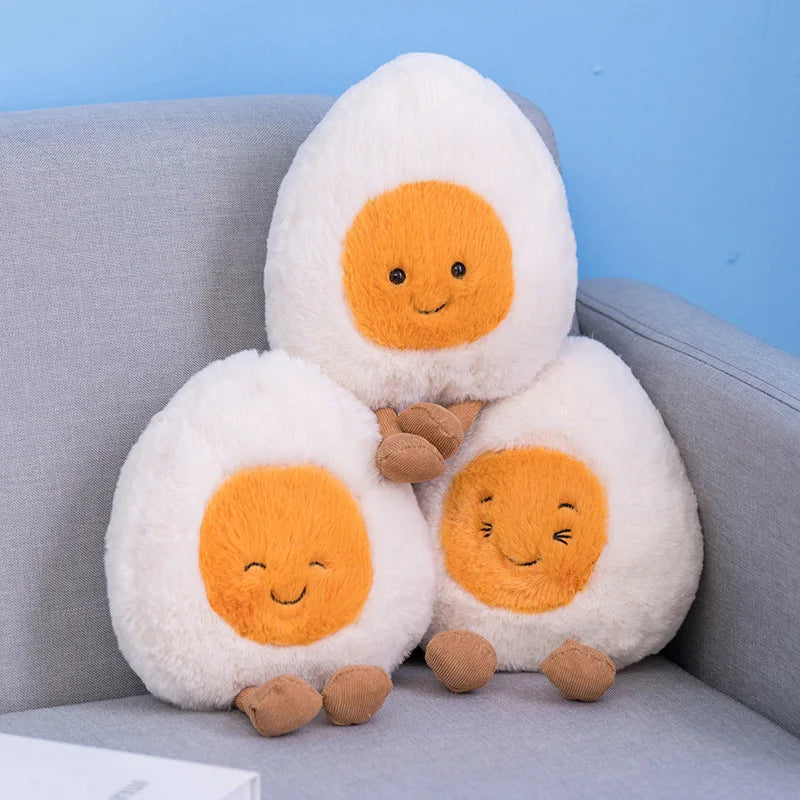 New Cartoon Egg Stuffed Toy Expression Food Bread Toast Series Breakfast Doll Fun Decoration Pillow Baby Comfort Doll Xmas Gifts