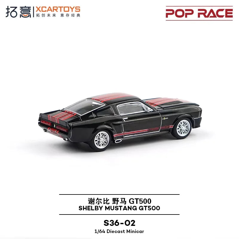 Xcartoys x POP RACE 1:64 Shelby Mustang GT500 Eleanor Tribute Black Diecast Model Car