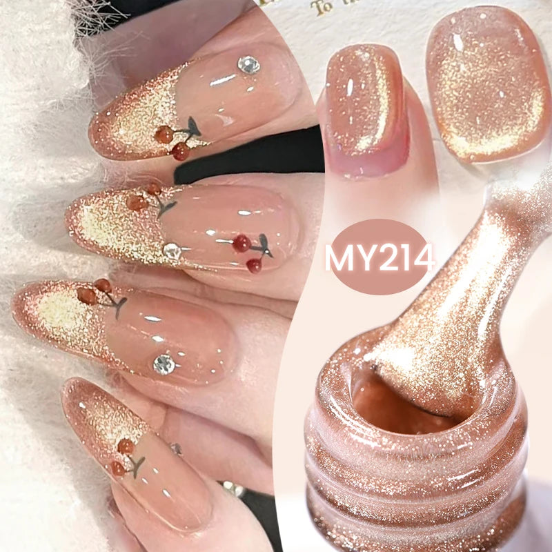 BORN PRETTY 10ml Dark Brown Red Glass Bead Cat Magnetic Gel Nail Polish Semi Permanent Soak Off UV LED Varnish Nail Art Salon