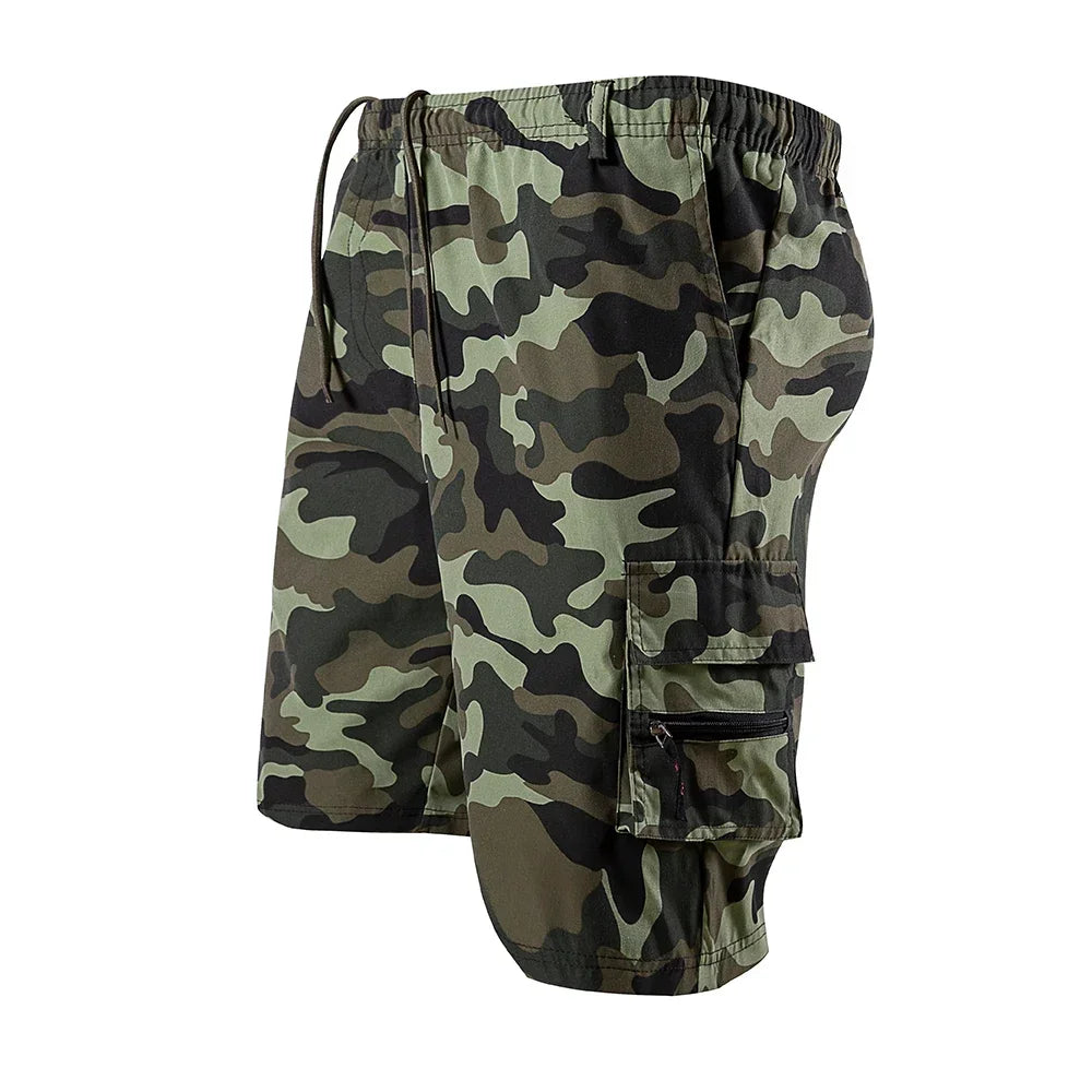 Men's Tactical Cargo Shorts Summer Solid Color Casual Short Pants Camouflage Pocket Military Sports Pants Male Jogging Shorts