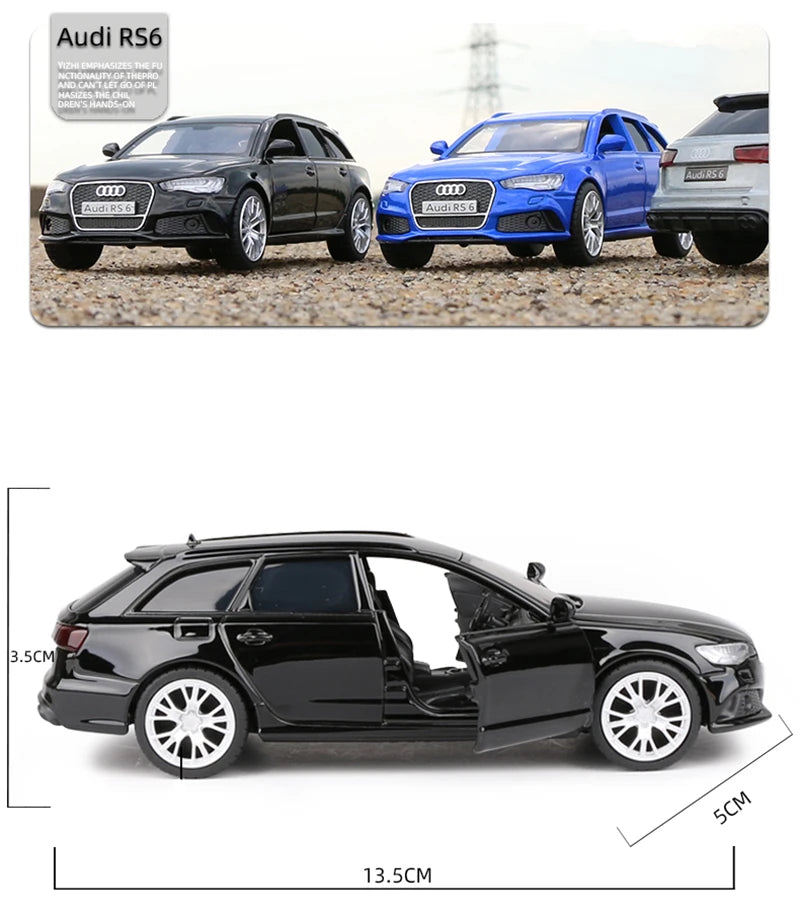1:36 RS6 Station Wagon Car Model Alloy Diecasts Toy Vehicles Car Metal Model High Simulation Pull Back Collection Childrens Gift