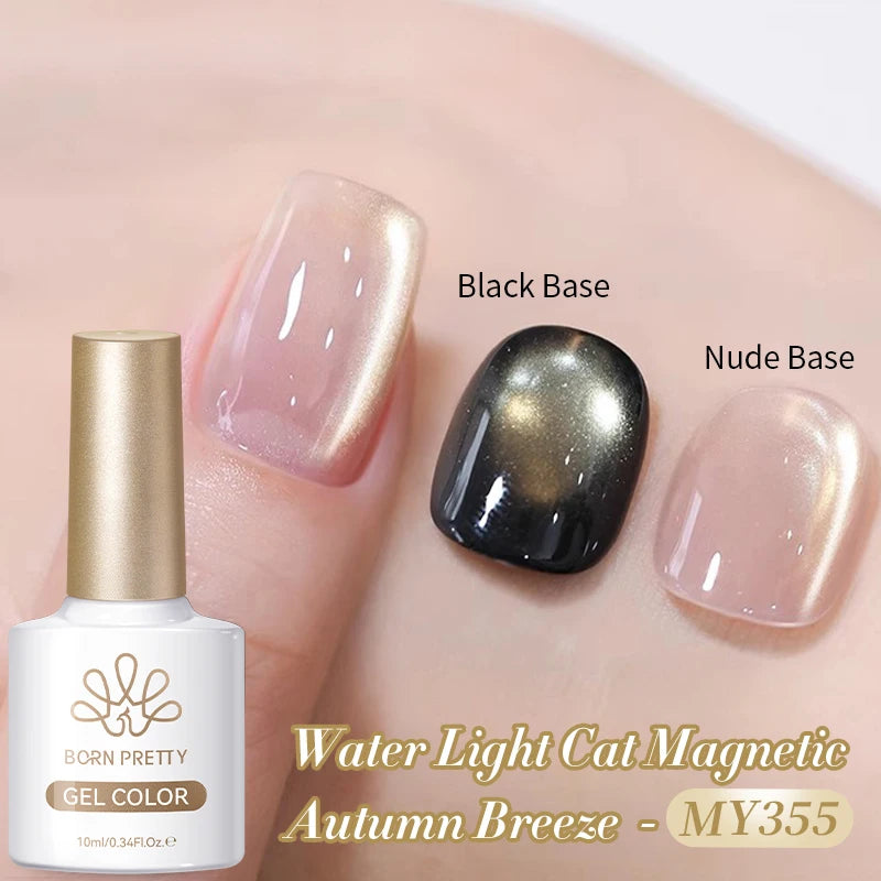 BORN PRETTY 10ml Auroras Glitter Cat Magnetic Gel Nail Polish Jelly Glass Bead Semi Permanent Soak Off UV LED Varnish Manicure