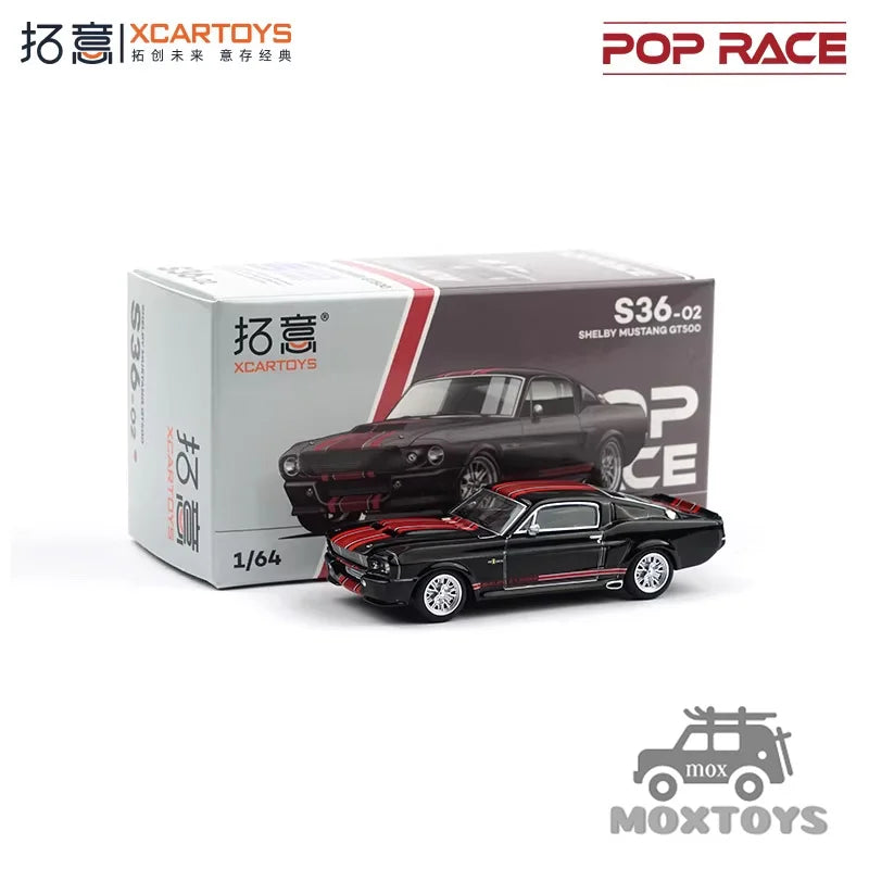 Xcartoys x POP RACE 1:64 Shelby Mustang GT500 Eleanor Tribute Black Diecast Model Car
